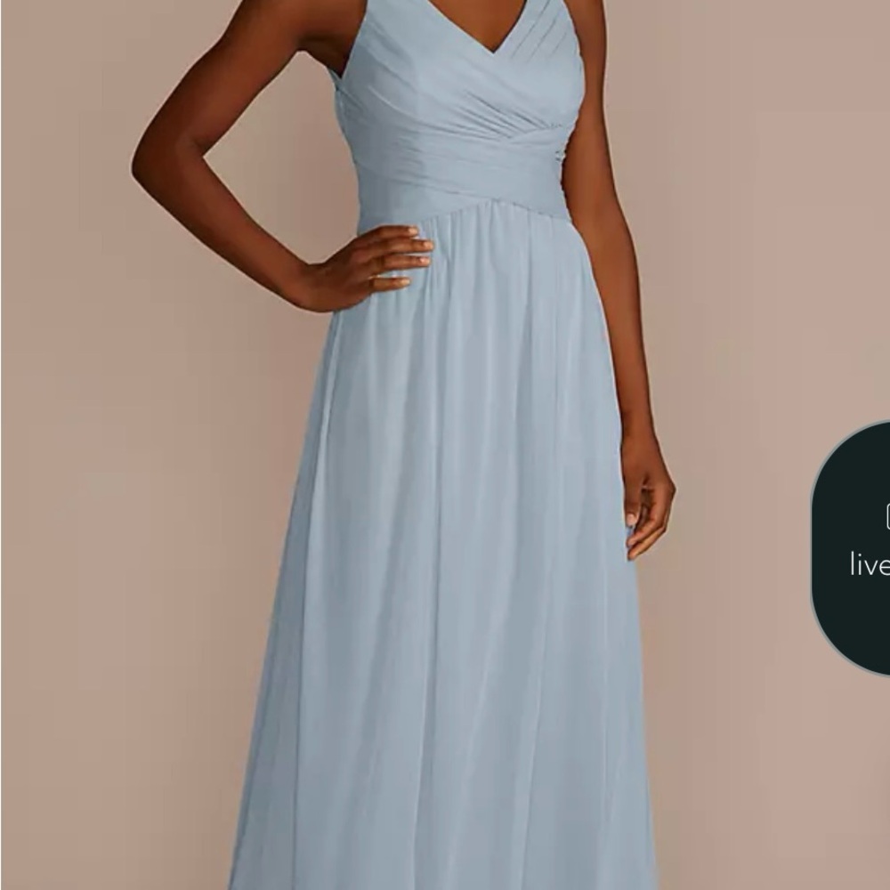 Dusty Blue Maxi Dress with Cross Back